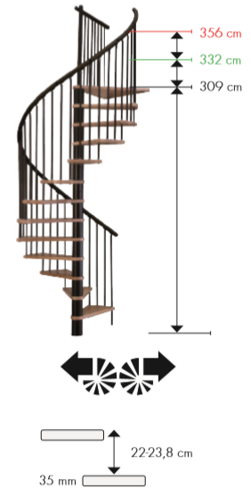Escalier en colimaçon Minka Spiral effect hêtre noir